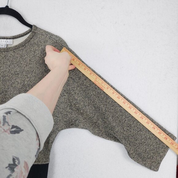 J Jill Dress Womens Large Petite Gray Black Vintage Cotton Sweater Maxi USA Made - Picture 5 of 12